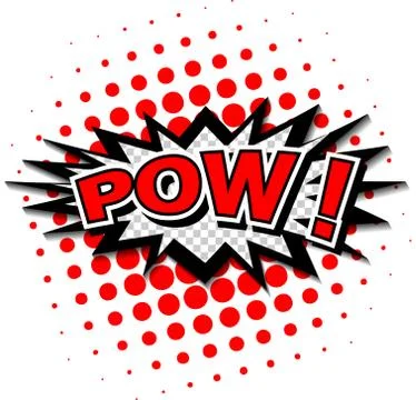Pow! Comic Speech Bubble, Cartoon Illustrazione stock