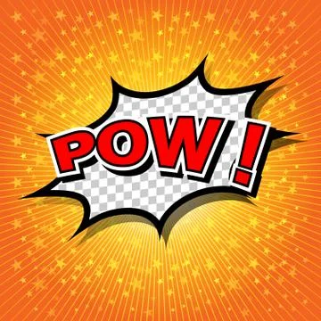 Pow! Comic Speech Bubble, Cartoon Stock Illustration