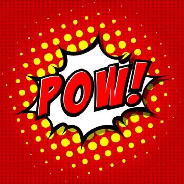 Pow! Comic Speech Bubble, Cartoon Illustrazione stock
