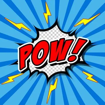 Pow! Comic Speech Bubble, Cartoon Illustrazione stock