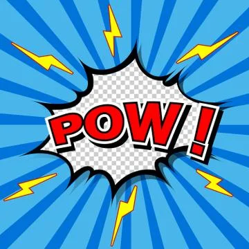 Pow! Comic Speech Bubble, Cartoon Illustrazione stock