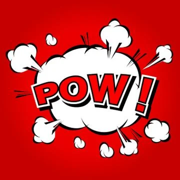 Pow! Comic Speech Bubble, Cartoon Stock Illustration