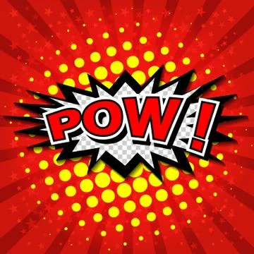 Pow! Comic Speech Bubble, Cartoon Illustrazione stock