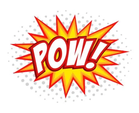 Pow! comic splash bubble text Stock Illustration