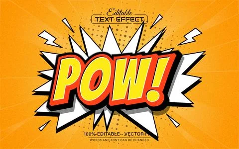 Pow comic style text effect editable Stock Illustration