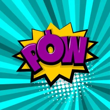Pow, comic text radial backdrop Stock-Illustration