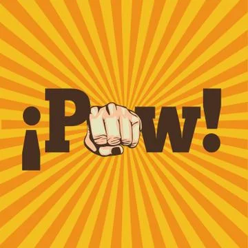 Pow comics over grunge background vector illustration Stock Illustration