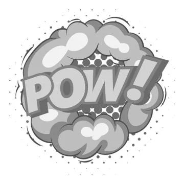 Pow, explosion bubble icon monochrome Stockillustratie