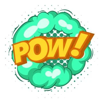 Pow, explosion bubble icon, pop art style Illustrazione stock