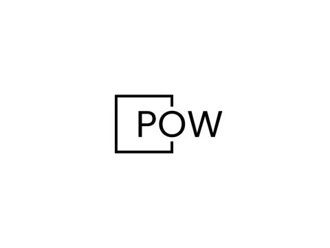POW letter initial logo design vector illustration Stock Illustration