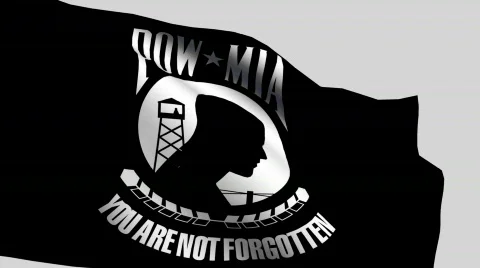 POW MIA FLAG Stock Footage 512214