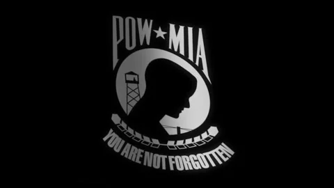 POW MIA Waving Flag Animation Stock Footage 252629902