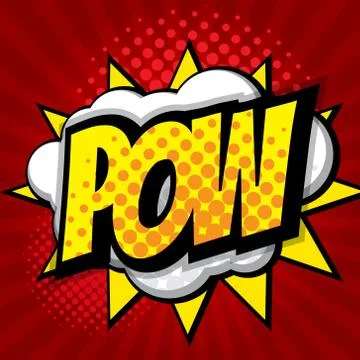 Pow pop art, comic book background vector illustration Stock Illustration