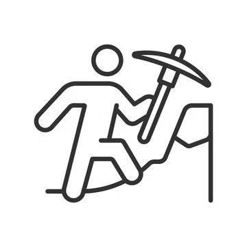 POW-PROOF OF WORK, icon in line design. POW, Proof of Work, Mining, Blockchain Stock Illustration