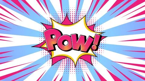 POW Restro Comic Style Speech Bubble Stock Illustration