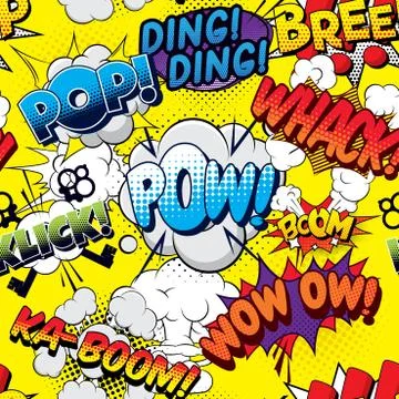 Pow seamless comics background Stock Illustration