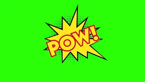 POW speech bubble animation. Comic style text effect Stock Footage 306284497