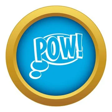 Pow, speech bubble icon blue isolated 스톡 일러스트
