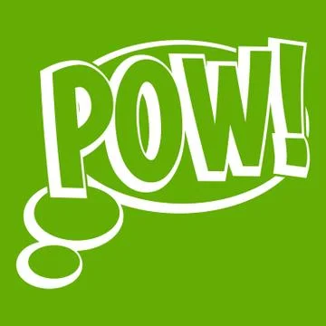 Pow, speech bubble icon green Illustrazione stock