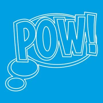 Pow, speech bubble icon, outline style Illustrazione stock