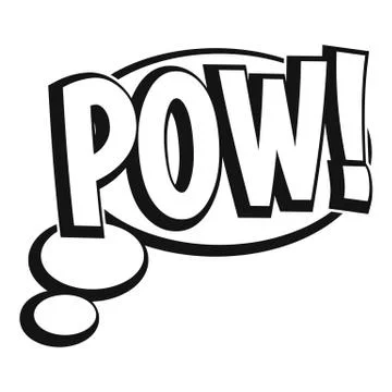 Pow, speech bubble icon, simple style Illustrazione stock