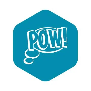 Pow, speech bubble icon, simple style 스톡 일러스트