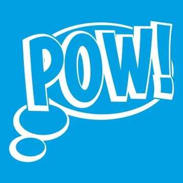 Pow, speech bubble icon white Illustrazione stock