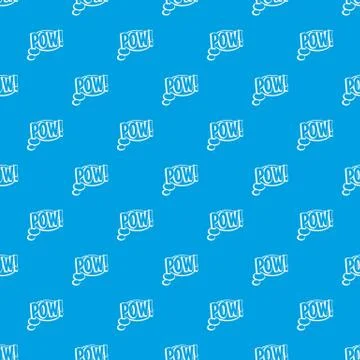 Pow, speech bubble pattern seamless blue Illustrazione stock