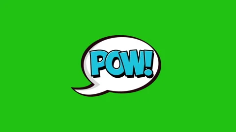 Pow text animation with comic speech bubble Video stock 253802938