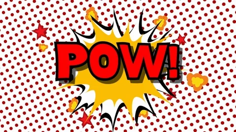 POW - word speech balloons comic style animation Stock Footage 87263456
