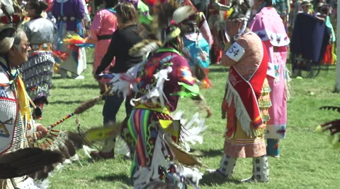Pow wow dancer in slow motion Stock Footage 45895028