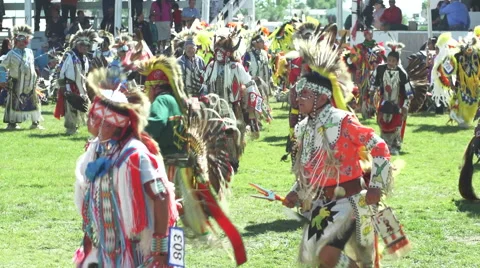 Pow wow dancers Stock Footage 46542620