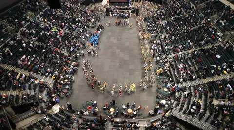 Pow Wow eagle eye view from above. Vídeo Stock 30393468