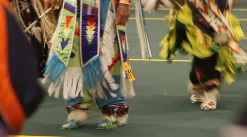 Pow wow feet dancing like crazy Stock Footage 40346289