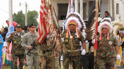 Pow wow Grand entry pull to wider Video stock 47631157