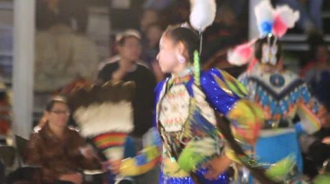 Pow wow jingle dancer medium shot Stock Footage 47793354