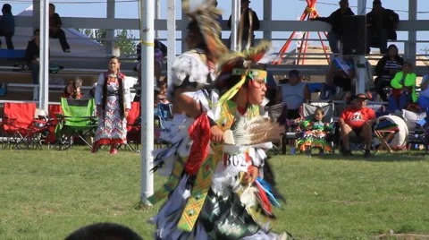 Pow wow sneak up dancing Stock Footage 48185669