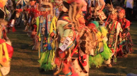 Pow wow youngsters dancing Stock Footage 47621481