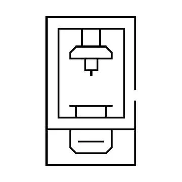 Powder for 3d printer line icon vector illustration Stock Illustration
