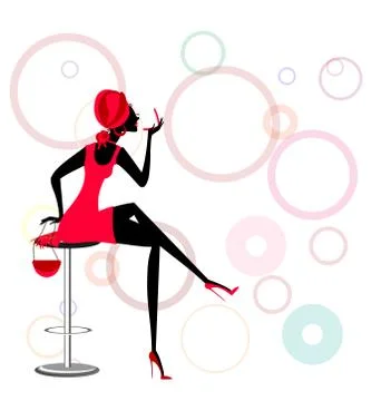 Powder and lady Stock Illustration