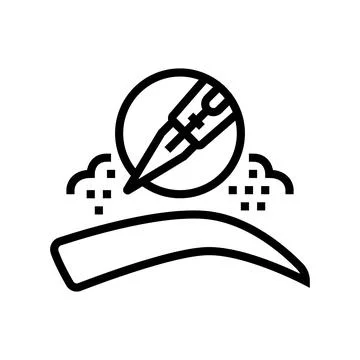 Powder brows line icon vector illustration Stock Illustration