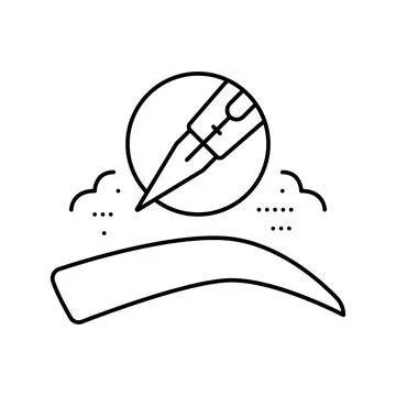 Powder brows line icon vector illustration イラスト素材