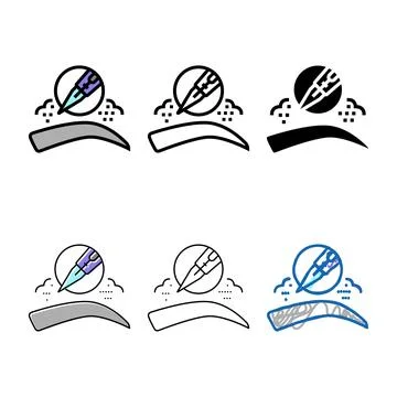 Powder brows pack color icon vector Stock Illustration