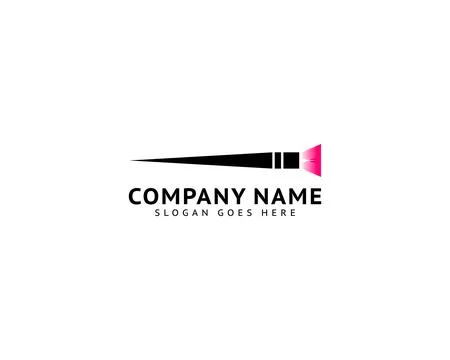 Powder Brush Logo Template Vector Design Stock Illustration