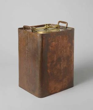 Powder Chest. Rectangular copper crunch box with two handles and a round l... Stock Photos