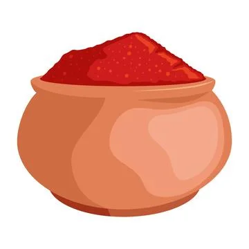 Powder chili vegetable ingredient Stock Illustration