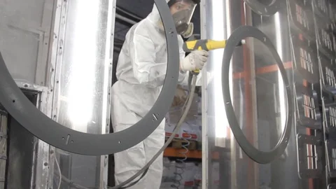 Powder coating Stock Footage 127819877