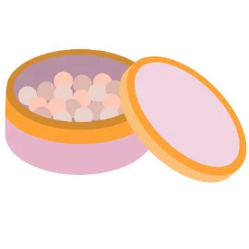 Powder, cosmetics, flat, isolated object on a white background, vector Stock Illustration