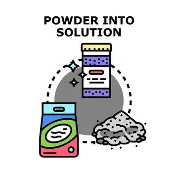 Powder dissolving into liquid solution concept Stock Illustration