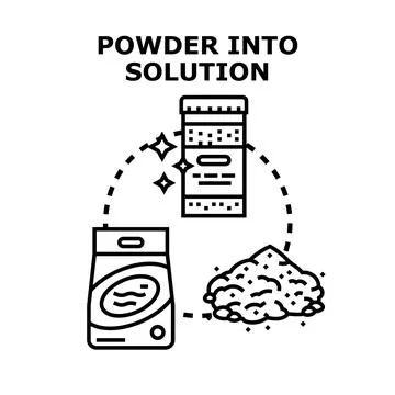 Powder dissolving into liquid solution concept Stock Illustration